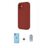 MARSİLYAN™- iPhone 11 Kılıf Yankı Yansıma Özel Seri - Siyah Joko Magic 5D Cam + Mavi Neon Fosforlu Kamera Lens