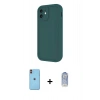 MARSİLYAN™- iPhone 11 Kılıf Yankı Yansıma Özel Seri - Siyah Joko Magic 5D Cam + Neon Fosforlu Kamera Lens - TU