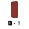 MARSİLYAN™- iPhone 11 Kılıf Yankı Yansıma Özel Seri - Siyah Joko Magic 5D Cam + Turuncu PVD Metal Kamera Lens