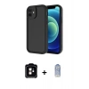 MARSİLYAN™- iPhone 11 Kılıf Yankı Yansıma Özel Seri - Siyah Joko Magic 5D Cam + Turuncu PVD Metal Kamera Lens