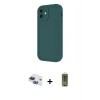 MARSİLYAN™- iPhone 11 Kılıf Yankı Yansıma Özel Seri - Siyah Joko Magic 5D Hayalet Cam + Lacivert Pers Alüminyum Kamera Lens