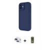 MARSİLYAN™- iPhone 11 Kılıf Yankı Yansıma Özel Seri - Siyah Joko Magic 5D Hayalet Cam + Lacivert Pers Alüminyum Kamera Lens