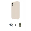 MARSİLYAN™- iPhone 11 Kılıf Yankı Yansıma Özel Seri - Siyah Joko Magic 5D Hayalet Cam + Lacivert Pers Alüminyum Kamera Lens