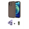 MARSİLYAN™- iPhone 11 Kılıf Yankı Yansıma Özel Seri - Siyah Joko Magic 5D Hayalet Cam + Mor Raze Metal Kamera Lens