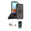 MARSİLYAN™- iPhone 11 Kılıf Yörünge Çizgi - Şeffaf 360 Full Body Arka Koruyucu + Pers Alüminyum Kamera Lens - KI