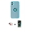 MARSİLYAN™- iPhone 11 Kılıf Yörünge Çizgi - Şeffaf 360 Full Body Arka Koruyucu + Pers Alüminyum Kamera Lens - KI