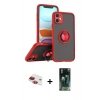 MARSİLYAN™- iPhone 11 Kılıf Yörünge Çizgi - Şeffaf 360 Full Body Arka Koruyucu + Pers Alüminyum Kamera Lens - KI