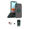 MARSİLYAN™- iPhone 11 Kılıf Yörünge Çizgi - Şeffaf 360 Full Body Arka Koruyucu + Pers Alüminyum Kamera Lens - KI