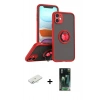 MARSİLYAN™- iPhone 11 Kılıf Yörünge Çizgi - Şeffaf 360 Full Body Arka Koruyucu + Renkli Kamera Lens Koruma Cam - SI