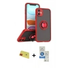 MARSİLYAN™- iPhone 11 Kılıf Yörünge Çizgi - Şeffaf Royal Nano Ekran Koruyucu + Rainbow Kamera Lens Koruma Cam - KI