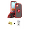 MARSİLYAN™- iPhone 11 Kılıf Yörünge Çizgi - Şeffaf Uv Polymer Nano Ekran Koruyucu + Rainbow Kamera Lens Koruma Cam - KI