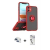 MARSİLYAN™- iPhone 11 Kılıf Yörünge Çizgi - Şeffaf Uv Polymer Nano Ekran Koruyucu + Pers Alüminyum Kamera Lens - LT