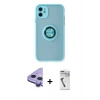 MARSİLYAN™- iPhone 11 Kılıf Yörünge Çizgi - Şeffaf Uv Polymer Nano Ekran Koruyucu + Raze Metal Kamera Lens - MR
