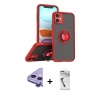 MARSİLYAN™- iPhone 11 Kılıf Yörünge Çizgi - Şeffaf Uv Polymer Nano Ekran Koruyucu + Raze Metal Kamera Lens - MR