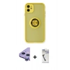 MARSİLYAN™- iPhone 11 Kılıf Yörünge Çizgi - Şeffaf Uv Polymer Nano Ekran Koruyucu + Raze Metal Kamera Lens - MR