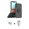 MARSİLYAN™- iPhone 11 Kılıf Yörünge Çizgi - Şeffaf Uv Polymer Nano Ekran Koruyucu + Pers Alüminyum Kamera Lens - YL