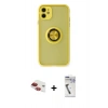 MARSİLYAN™- iPhone 11 Kılıf Yörünge Çizgi - Şeffaf Uv Polymer Nano Ekran Koruyucu + Pers Alüminyum Kamera Lens - KI