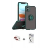 MARSİLYAN™- iPhone 11 Kılıf Yörünge Çizgi - Şeffaf Uv Polymer Nano Ekran Koruyucu + Pers Alüminyum Kamera Lens - KI