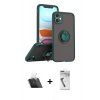 MARSİLYAN™- iPhone 11 Kılıf Yörünge Çizgi - Şeffaf Uv Polymer Nano Ekran Koruyucu + Şeffaf Kamera Lens Koruma Cam