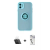 MARSİLYAN™- iPhone 11 Kılıf Yörünge Çizgi - Şeffaf Uv Polymer Nano Ekran Koruyucu + Şeffaf Kamera Lens Koruma Cam
