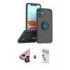 MARSİLYAN™- iPhone 11 Kılıf Yörünge Çizgi - Şeffaf Uv Polymer Nano Ekran Koruyucu + Raze Metal Kamera Lens - SH