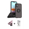 MARSİLYAN™- iPhone 11 Kılıf Yörünge Çizgi - Şeffaf Uv Polymer Nano Ekran Koruyucu + Raze Metal Kamera Lens - SH