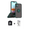 MARSİLYAN™- iPhone 11 Kılıf Yörünge Çizgi - Şeffaf Uv Polymer Nano Ekran Koruyucu + PVD Metal Kamera Lens - YL