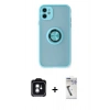 MARSİLYAN™- iPhone 11 Kılıf Yörünge Çizgi - Şeffaf Uv Polymer Nano Ekran Koruyucu + PVD Metal Kamera Lens - YL