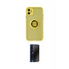 MARSİLYAN™- iPhone 11 Kılıf Yörünge Çizgi - Siyah 3D Antistatik Hayalet Cam Ekran Koruyucu