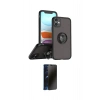 MARSİLYAN™- iPhone 11 Kılıf Yörünge Çizgi - Siyah 3D Antistatik Hayalet Cam Ekran Koruyucu