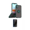 MARSİLYAN™- iPhone 11 Kılıf Yörünge Çizgi - Siyah 3D Antistatik Hayalet Cam Ekran Koruyucu