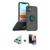 MARSİLYAN™- iPhone 11 Kılıf Yörünge Çizgi - Siyah 3D Antistatik Mat Seramik Nano Ekran Koruyucu + Raze Metal Kamera Lens - MI