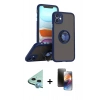 MARSİLYAN™- iPhone 11 Kılıf Yörünge Çizgi - Siyah 3D Antistatik Mat Seramik Nano Ekran Koruyucu + Raze Metal Kamera Lens - MI