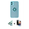 MARSİLYAN™- iPhone 11 Kılıf Yörünge Çizgi - Siyah 3D Antistatik Mat Seramik Nano Ekran Koruyucu + Raze Metal Kamera Lens - MI