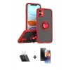 MARSİLYAN™- iPhone 11 Kılıf Yörünge Çizgi - Siyah 3D Antistatik Mat Seramik Nano Ekran Koruyucu + Kamera Lens Koruma Cam - SF