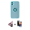 MARSİLYAN™- iPhone 11 Kılıf Yörünge Çizgi - Siyah 3D Antistatik Mat Seramik Nano Ekran Koruyucu + Raze Metal Kamera Lens - SH
