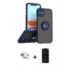 MARSİLYAN™- iPhone 11 Kılıf Yörünge Çizgi - Siyah 6D Antistatik Mat Seramik Hayalet Nano Ekran Koruyucu + Pers Alüminyum Kamera Lens - GD