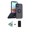 MARSİLYAN™- iPhone 11 Kılıf Yörünge Çizgi - Siyah 6D Antistatik Mat Seramik Hayalet Nano Ekran Koruyucu + Raze Metal Kamera Lens - MI