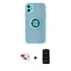 MARSİLYAN™- iPhone 11 Kılıf Yörünge Çizgi - Siyah 6D Antistatik Mat Seramik Hayalet Nano Ekran Koruyucu + Pers Alüminyum Kamera Lens - KI