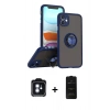 MARSİLYAN™- iPhone 11 Kılıf Yörünge Çizgi - Siyah 6D Antistatik Mat Seramik Hayalet Nano Ekran Koruyucu + PVD Metal Kamera Lens - MI
