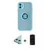 MARSİLYAN™- iPhone 11 Kılıf Yörünge Çizgi - Siyah 6D Antistatik Mat Seramik Hayalet Nano Ekran Koruyucu + Raze Metal Kamera Lens - MI