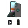 MARSİLYAN™- iPhone 11 Kılıf Yörünge Çizgi - Siyah 6D Antistatik Mat Seramik Hayalet Nano Ekran Koruyucu + PVD Metal Kamera Lens - YL