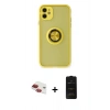 MARSİLYAN™- iPhone 11 Kılıf Yörünge Çizgi - Siyah 6D Antistatik Mat Seramik Hayalet Nano Ekran Koruyucu + Pers Alüminyum Kamera Lens - KI