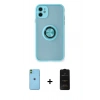 MARSİLYAN™- iPhone 11 Kılıf Yörünge Çizgi - Siyah 6D Antistatik Mat Seramik Hayalet Nano Ekran Koruyucu + Neon Fosforlu Kamera Lens - YL