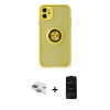 MARSİLYAN™- iPhone 11 Kılıf Yörünge Çizgi - Siyah 6D Antistatik Mat Seramik Hayalet Nano Ekran Koruyucu + Pers Alüminyum Kamera Lens - YL