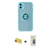 MARSİLYAN™- iPhone 11 Kılıf Yörünge Çizgi - Siyah 6D Mat Seramik Hayalet Nano Ekran Koruyucu + Rainbow Kamera Lens Koruma Cam - KI