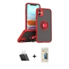 MARSİLYAN™- iPhone 11 Kılıf Yörünge Çizgi - Siyah 6D Mat Seramik Hayalet Nano Ekran Koruyucu + Kamera Lens Koruma Cam - SF