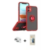 MARSİLYAN™- iPhone 11 Kılıf Yörünge Çizgi - Siyah 6D Mat Seramik Hayalet Nano Ekran Koruyucu + Pers Alüminyum Kamera Lens - YL