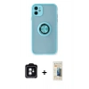MARSİLYAN™- iPhone 11 Kılıf Yörünge Çizgi - Siyah 6D Mat Seramik Hayalet Nano Ekran Koruyucu + PVD Metal Kamera Lens - YL