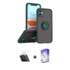 MARSİLYAN™- iPhone 11 Kılıf Yörünge Çizgi - Siyah Bilvis 5in1 3D Magic Cam Ekran Koruyucu + Kamera Lens Koruma Cam - SF